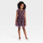 Zenzi Girls' Floral Tiered Dress - Dark Brown