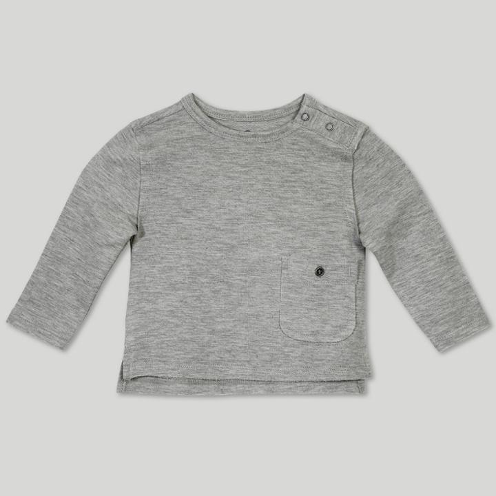 Afton Street Baby Boys' French Terry Long Sleeve T-shirt - Gray