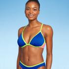 Juniors' Colorblock Underwire Bikini Top - Xhilaration Multi Neons D/dd Cup, Blue/green/tan