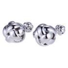 Prime Art & Jewel Sterling Silver No Stone Double Ball Knot Stud Earrings, Girl's
