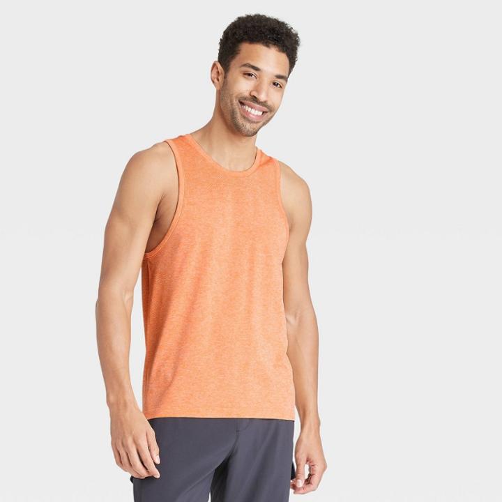 Men's Seamless Tank T-shirt - All In Motion Orange Heather