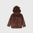 Toddler Boys' Teddy Bear Hooded Fleece Zip-up Sweatshirt - Cat & Jack Brown