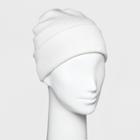 Women's Ribbed Cuff Beanie - A New Day Cream (ivory)