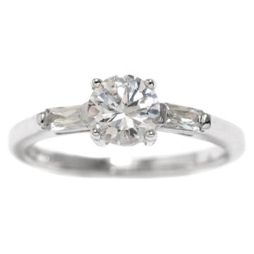 Athra Nj, Inc. Sterling Silver Cubic Zirconia Engagement Ring - Clear (size