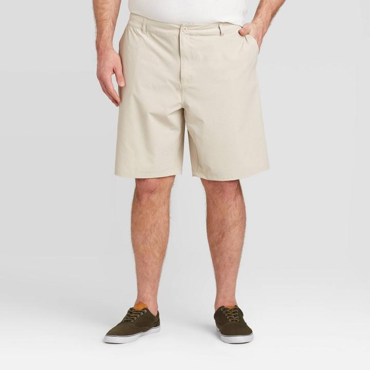 Men's Big & Tall 10.5 Twilight Hybrid Swim Trunks - Goodfellow & Co Light Taupe 50,