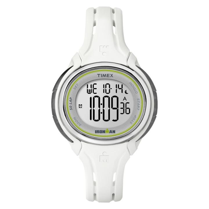 Women's Timex Ironman Sleek 50 Lap Digital Watch - White Tw5k90700jt