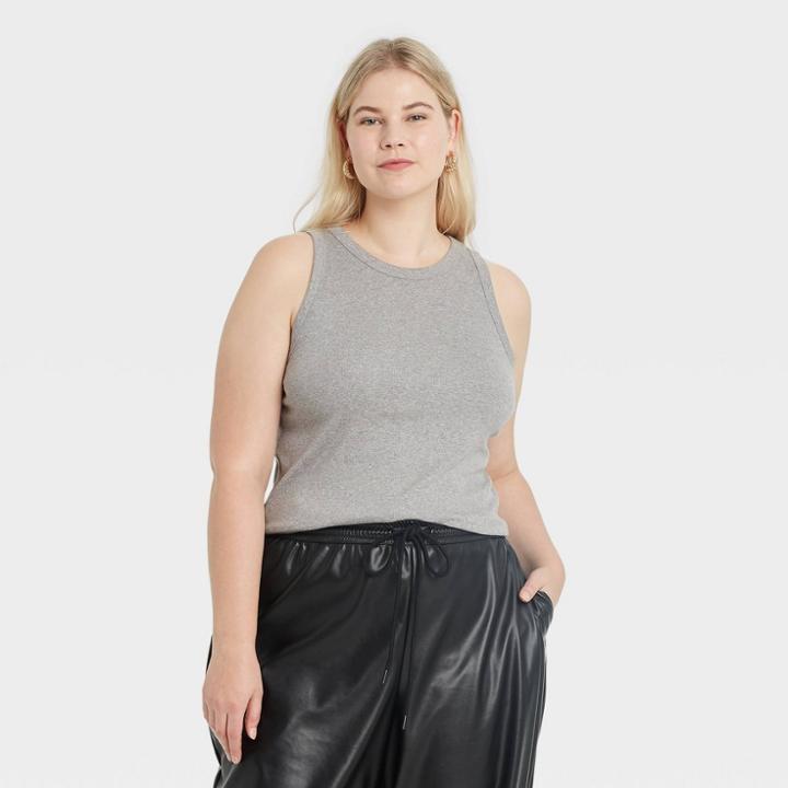 Women's Rib Tank Top - A New Day Heather Gray