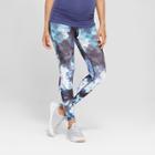 Maternity Floral Print Active Leggings With Crossover Panel - Isabel Maternity By Ingrid & Isabel Lilac S, Women's, Purple