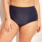 Women's Plus Size High Waist Bikini Bottom - Kona Sol Navy