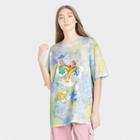 Care Bears Women's Care Bear Short Sleeve Oversized Graphic T-shirt - Tie-dye Xs, Blue/yellow