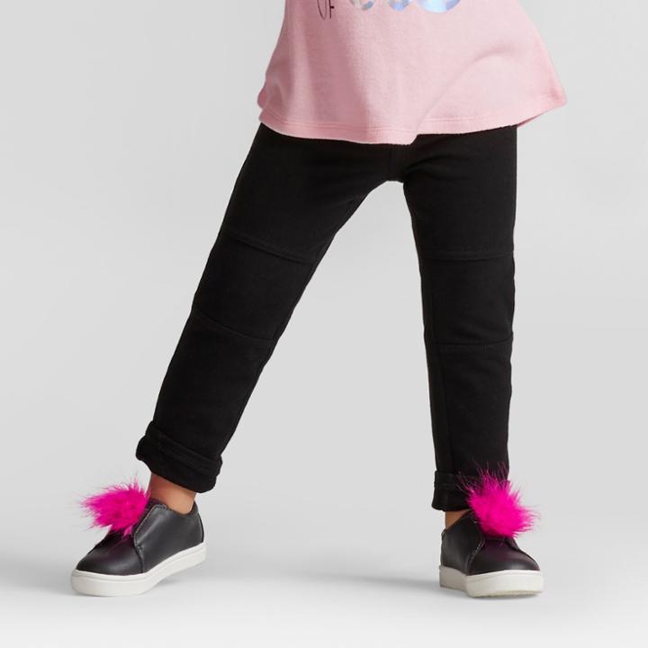 Toddler Girls' Knit Bottom Leggings Pants - Cat & Jack Black