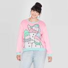 Well Worn Women's Chillin With My Snowmies Plus Size Graphic Sweater (juniors') - Pink