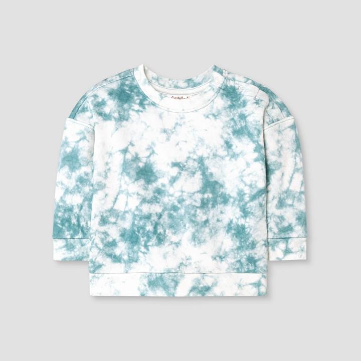 Baby Tie-dye Crewneck Pullover - Cat & Jack Ocean Green