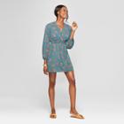 Women's Floral Print Wrap Dress - Lots Of Love By Speechless (juniors') Teal