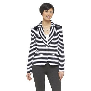 Target Women's Striped Ponte Tailored Blazer Merona Xavier Navy