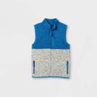Boys' Knit Fleece Zip-up Vest - Cat & Jack Blue/gray