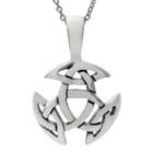 Women's Journee Collection Celtic Triskel Pendant Necklace In Sterling Silver -