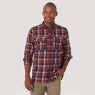 Wrangler Men's Atg Flannel Cabernet Plaid Button-down Shirt - Khaki