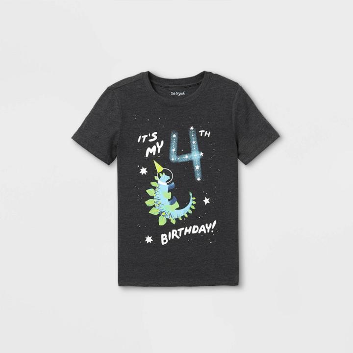 Boys' Short Sleeve 4th Birthday Graphic T-shirt - Cat & Jack Black