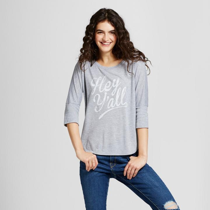 Women's 3/4 Sleeve Hey Y'all Tunic - Awake Gray