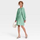 Women's Long Sleeve Tent Dress - A New Day Green