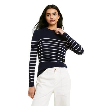 Women's Striped Crewneck Pullover Sweater - Nili Lotan X Target Navy Xxs