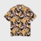 Men's Tall Floral Print Standard Fit Short Sleeve Novelty Button-down Shirt - Goodfellow & Co Peach