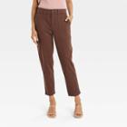 Women's High-rise Slim Straight Fit Ankle Chino Pants - A New Day Dark Brown