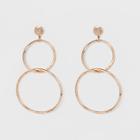 Double Link Drop On Post Earrings - A New Day Rose Gold