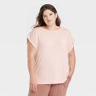 Women's Plus Size Beautifully Soft Short Sleeve Sleep T-shirt - Stars Above Pink