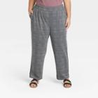 Women's Plus Size High-rise Slim Straight Fit Ankle Pull-on Pants - A New Day Heather Gray