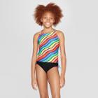 Girls' Color Me Happy Tankini Set - Cat & Jack Black