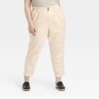 Women's Plus Size High-rise Paperbag Tapered Jeans - Universal Thread Off-white