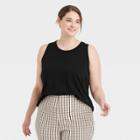 Women's Plus Size Supima Tank Top - A New Day Black