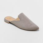 Women's Velma Wide Width Pointed Toe Backless Mules - A New Day Gray 6.5w,