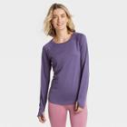 Women's Essential Crewneck Long Sleeve T-shirt - All In Motion Power Purple