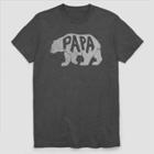 Fifth Sun Men's Papa Bear Short Sleeve Graphic T-shirt - Charcoal Gray