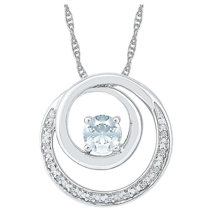 Target Diamond Accent Round White Diamond And Lab Created White Sapphire Circle Pendant In Sterling Silver (i-j,i2-i3), Girl's