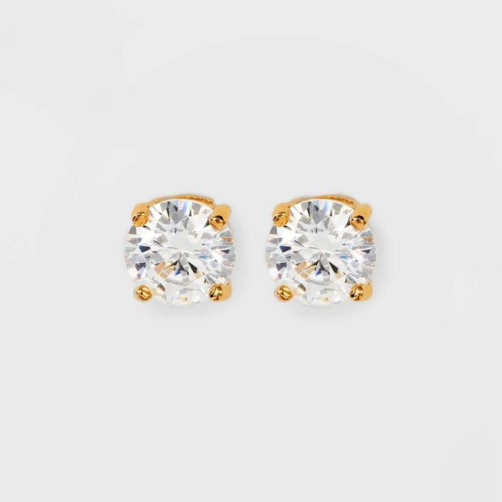 14k Gold Plated Cubic Zirconia Stud Earrings - A New Day Gold
