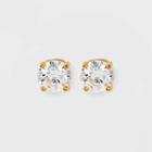 14k Gold Plated Cubic Zirconia Stud Earrings - A New Day Gold
