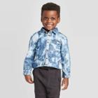 Toddler Boys' Washed Denim Button-down Shirt - Art Class Blue 12m, Toddler Boy's