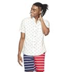 Men's Fishbone Short Sleeve Woven Button-down Shirt - White L - Vineyard Vines For Target
