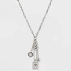 24 Coin Stamped And Rectangle Charms Pendant Necklace - Universal Thread