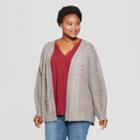 Women's Plus Size Cable Cardigan - Universal Thread Gray 1x, Heather Gray