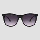 Women's Square Plastic Shiny Sunglasses - A New Day Black