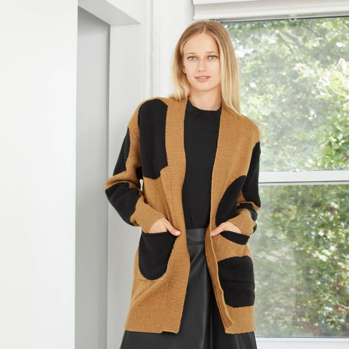 Women's Polka Dot Cardigan - Who What Wear Brown