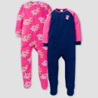 Gerber Toddler Girls' Koala Blanket Sleeper Footed Pajama - Pink/navy