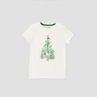 Girls' Short Sleeve Penguin Christmas Tree Graphic T-shirt - Cat & Jack Cream