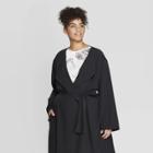 Women's Plus Size Long Sleeve Open-front Over Coat - Prologue Black
