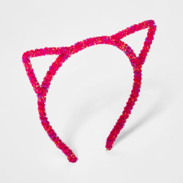 Girls' Fuzzy Cat Ears Headband - Cat & Jack Fuchsia (pink)